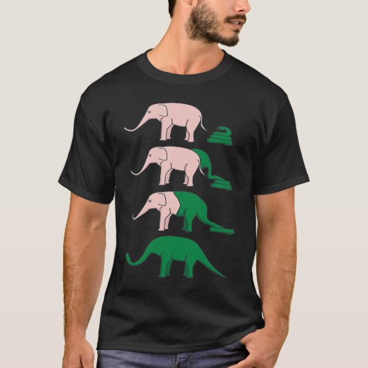 Snake Elephant Dinosaur Hilarious Joke T-shirt (Voorkant)