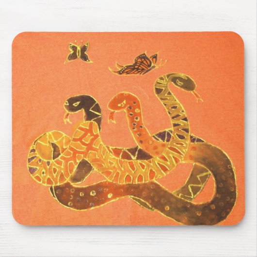 Snake en Butterfly Mousepad - Vloeiend Muismat (Voorkant)