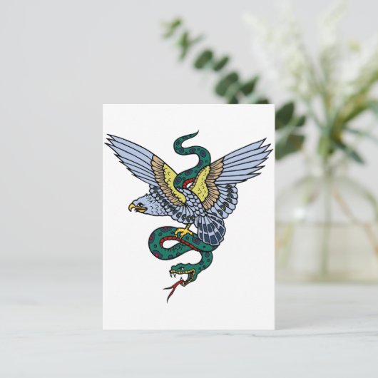 Snake en Eagle Briefkaart (Staand voorkant)