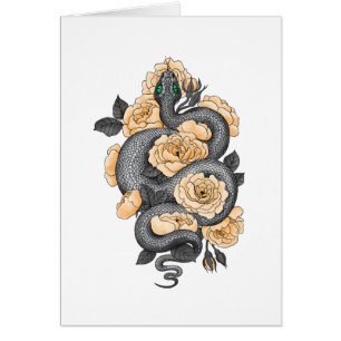 Snake en gele rozen