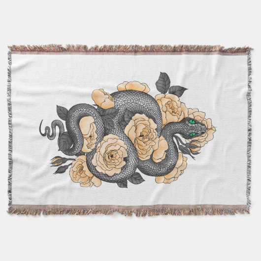 Snake en gele rozen deken (Voorkant)