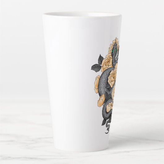 Snake en gele rozen latte mok (Voorkant)