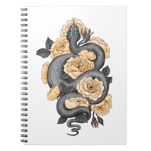 Snake en gele rozen notitieboek (Voorkant)