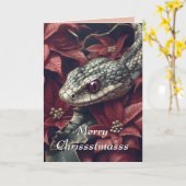 Snake en Poinsettia Kaart (Gele Bloem)