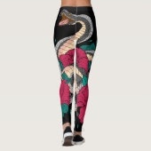 Snake en Red Rose Leggings (Achterkant)