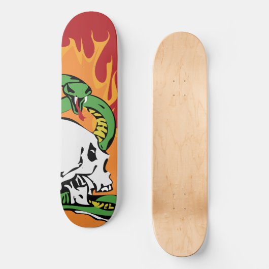 Snake en schedel Grafisch Persoonlijk Skateboard (Voorkant)