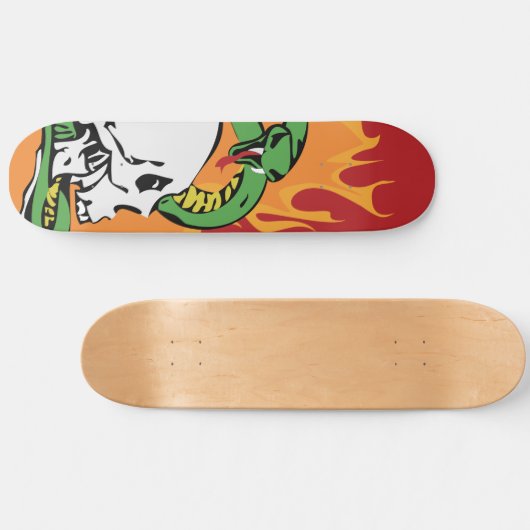 Snake en schedel Grafisch Persoonlijk Skateboard (Horizontaal)