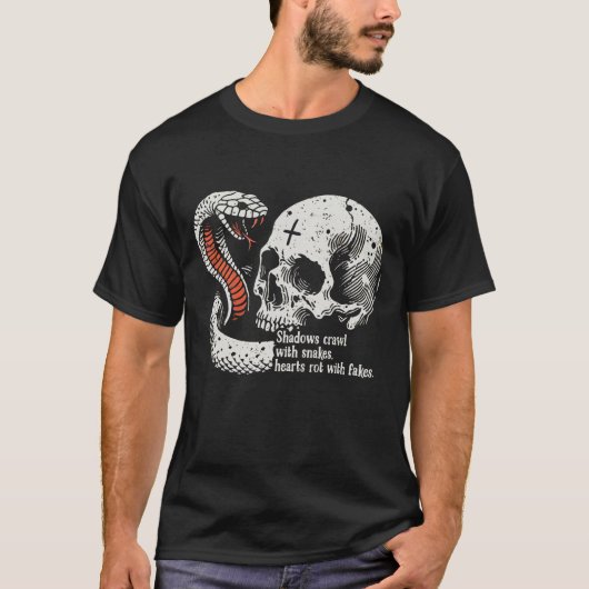 Snake en schedel t-shirt (Voorkant)