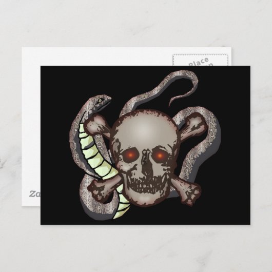 Snake en Skull Biker T shirten Giften Briefkaart (Voorkant / Achterkant)