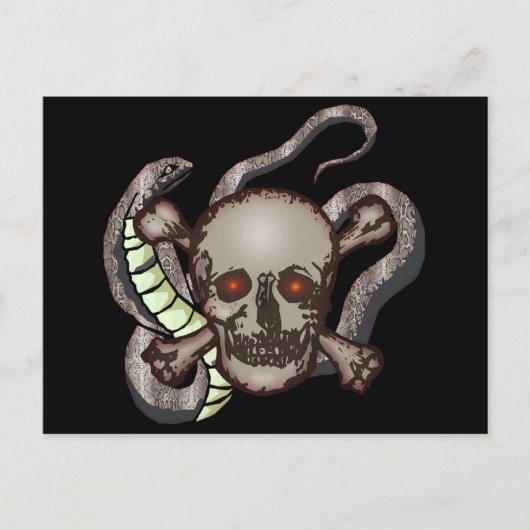 Snake en Skull Biker T shirten Giften Briefkaart (Voorkant)