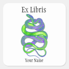 Snake Ex Libris Bookplaten, Vierkante Sticker