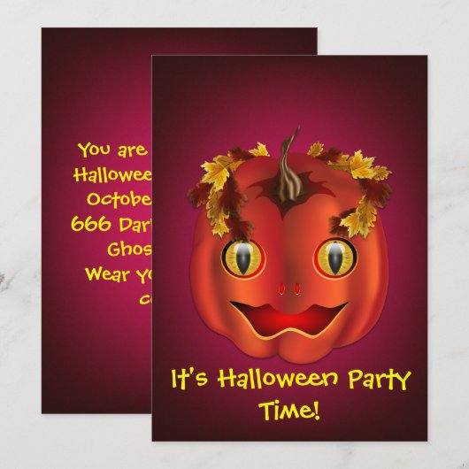 Snake-Eyed Jack-O-Lantern Halloween Kaart (Voorkant / Achterkant)