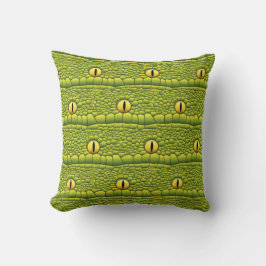 Snake Eyes Pattern - Abstract groen reptiel Kussen