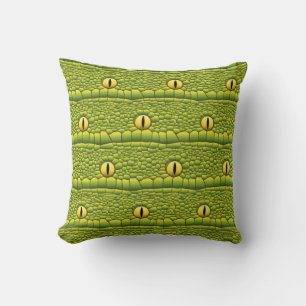 Snake Eyes Pattern - Abstract groen reptiel Kussen