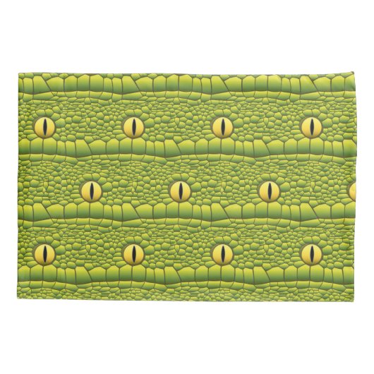 Snake Eyes Pattern - Abstract groen reptiel Kussensloop (Achterkant)