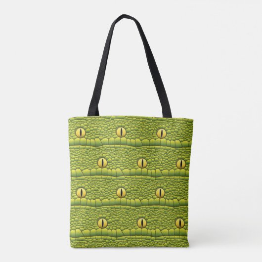 Snake Eyes Pattern - Abstract groen reptiel Tote Bag (Achterkant)