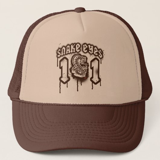 Snake Eyes Retro Grunge Graphic Trucker Pet (Voorkant)