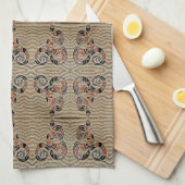 Snake geometrische patroon keukenhanddoek (Quarter Fold)
