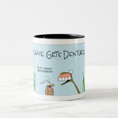 Snake Gets Dentures Tweekleurige Koffiemok (Center)