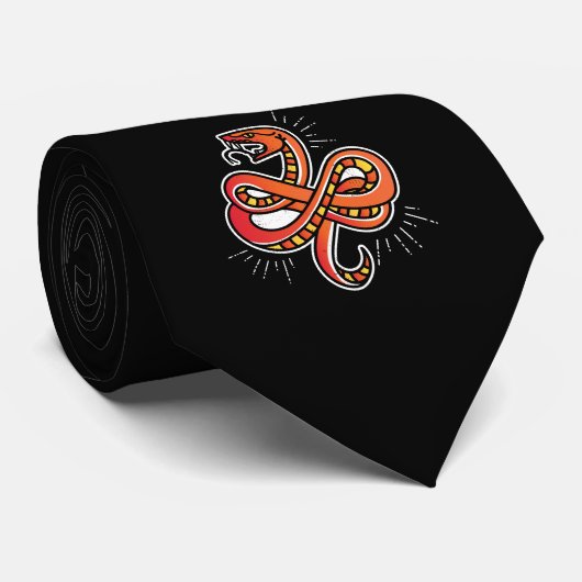 Snake Gift - venomous Cobra Design reptile pet Stropdas (Opgerold)