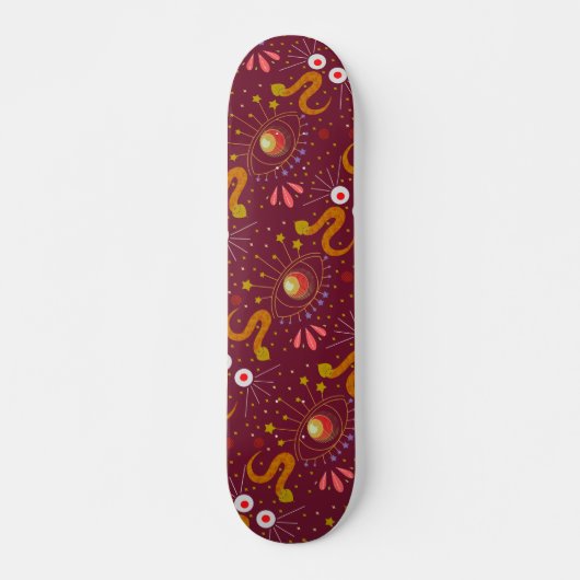 Snake Goddess diep rood Persoonlijk Skateboard (Voorkant)