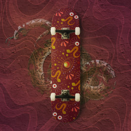 Snake Goddess diep rood Persoonlijk Skateboard