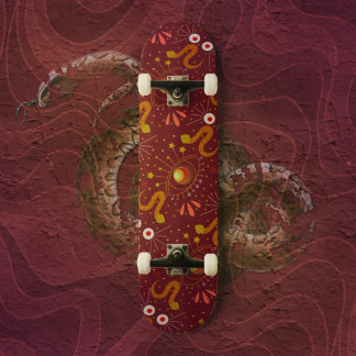 Snake Goddess diep rood Persoonlijk Skateboard