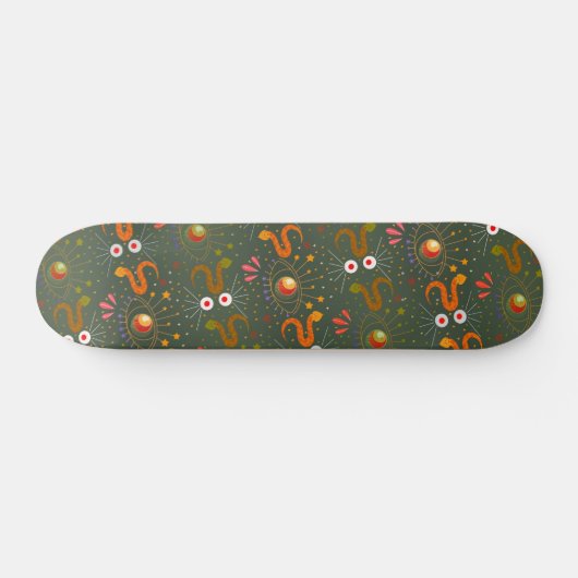 Snake Goddess green Persoonlijk Skateboard (Horizontaal)