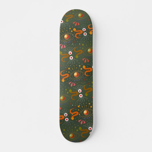Snake Goddess green Persoonlijk Skateboard (Voorkant)