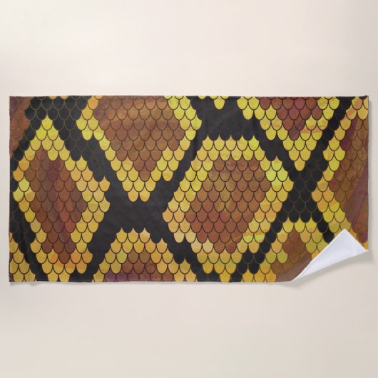 Snake Gold Print Strandlaken (Voorkant)