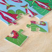 Snake@Green Leaf Print puzzel puzzel (Zijkant)