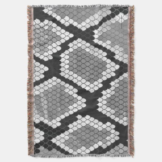 Snake Grey en Light Grey Print Deken (Voorkant Verticaal)