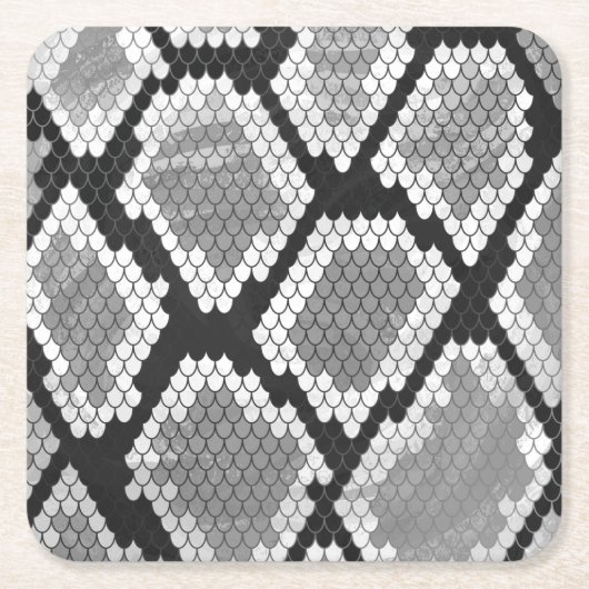 Snake Grey en Light Grey Print Kartonnen Onderzetters (Voorkant)