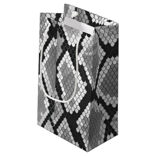 Snake Grey en Light Grey Print Klein Cadeauzakje (Achterkant Gekanteld)