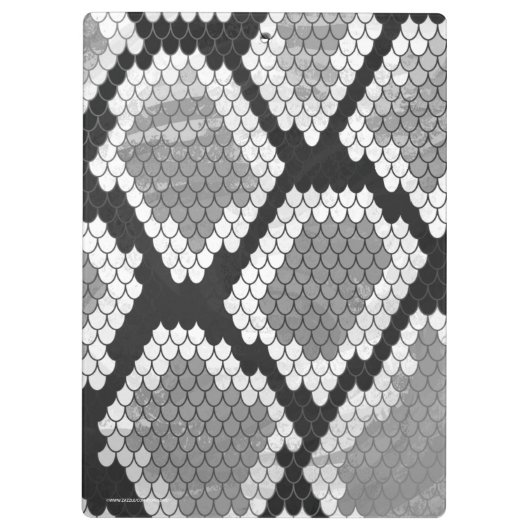 Snake Grey en Light Grey Print Klembord (Achterkant)