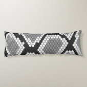 Snake Grey en Light Grey Print Lichaamskussen (Achterkant)