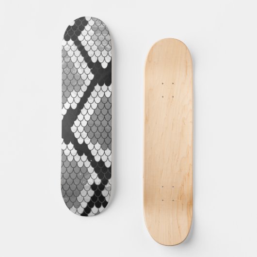 Snake Grey en Light Grey Print Skateboard (Voorkant)