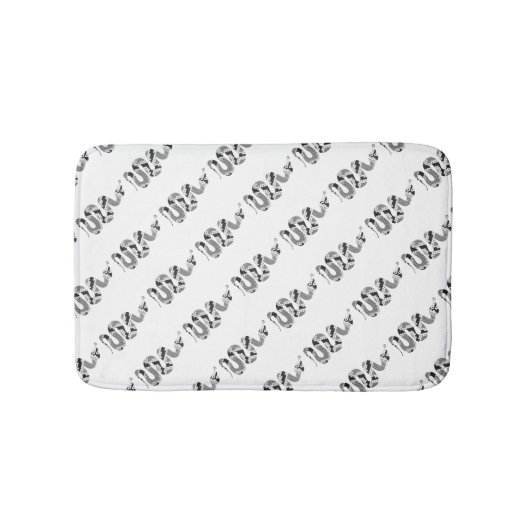 Snake Grey en Light Grey Silhouette Badmat (Voorkant)