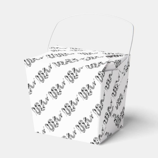 Snake Grey en Light Grey Silhouette Bedankdoosjes (Voorkant Zijde)