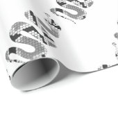 Snake Grey en Light Grey Silhouette Cadeaupapier (Rol Hoek)