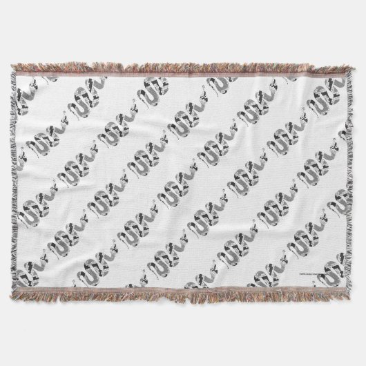 Snake Grey en Light Grey Silhouette Deken (Voorkant)