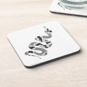 Snake Grey en Light Grey Silhouette Drankjes Onderzetter (Linkerzijde)