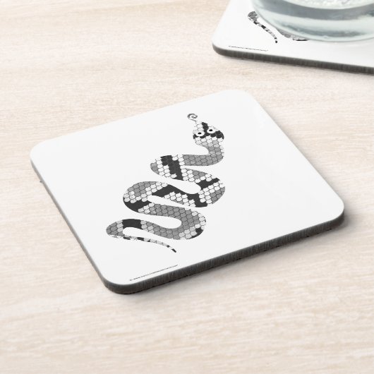 Snake Grey en Light Grey Silhouette Drankjes Onderzetter (Linkerzijde)