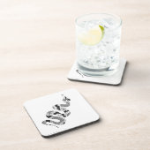 Snake Grey en Light Grey Silhouette Drankjes Onderzetter (Rechterzijde)