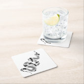 Snake Grey en Light Grey Silhouette Kartonnen Onderzetters (Insitu)