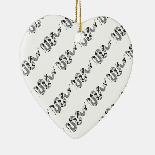 Snake Grey en Light Grey Silhouette Keramisch Ornament (Rechts)