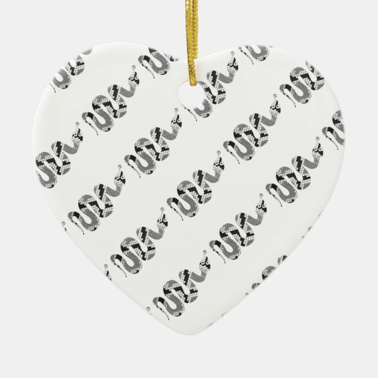 Snake Grey en Light Grey Silhouette Keramisch Ornament (Voorkant)