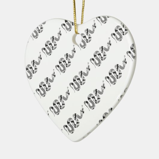 Snake Grey en Light Grey Silhouette Keramisch Ornament (Links)