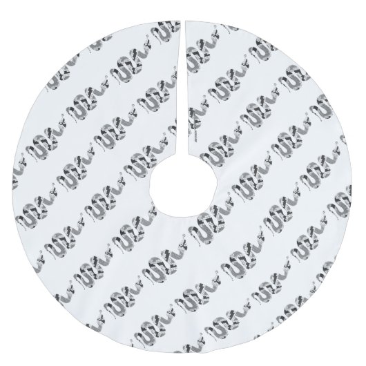 Snake Grey en Light Grey Silhouette Kerstboom Rok (Voorkant)