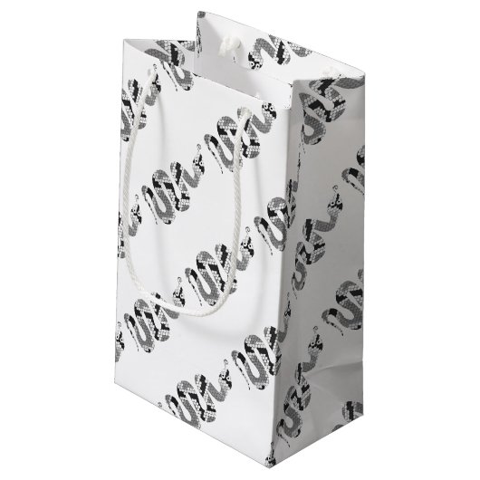 Snake Grey en Light Grey Silhouette Klein Cadeauzakje (Achterkant Gekanteld)